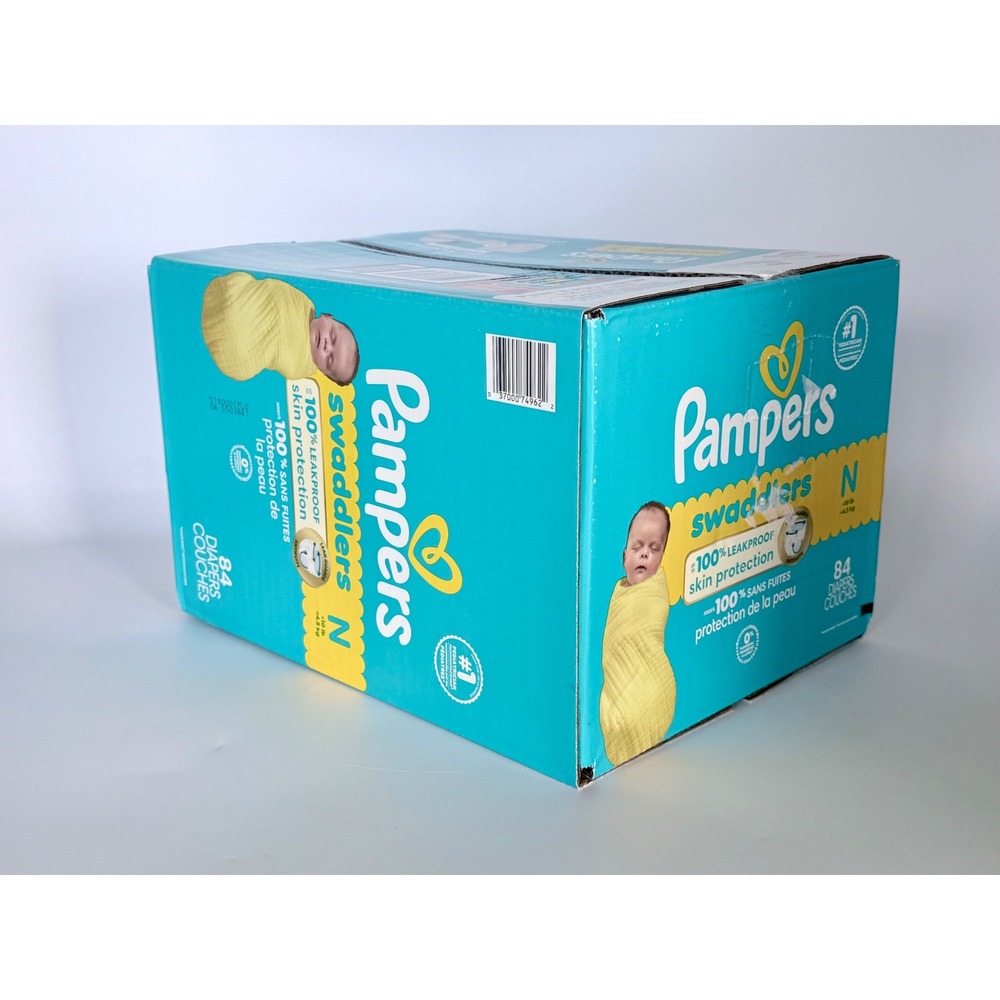 Pampers Swaddlers Newborn Diapers Size N 84 Count Up to 10 lb Baby Disposable - Picture 4 of 5